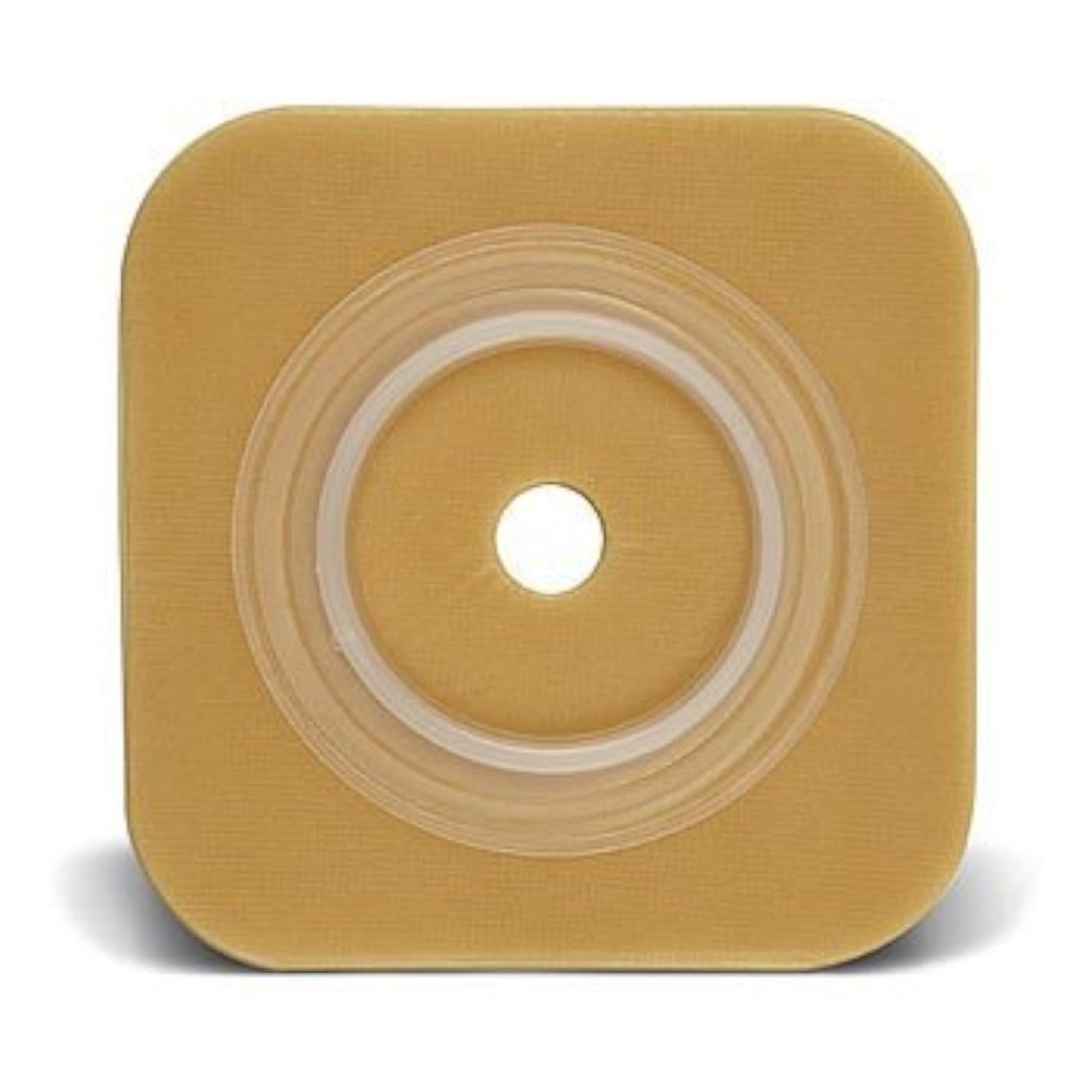 ConvaTec 413155 SUR-FIT Natura Two-Piece Durahesive Skin Barrier, Cut-to-Fit, Flexible, No Tape Collar, 1-3/4" Flange, 4" Length, 4" Width, Pack of 10