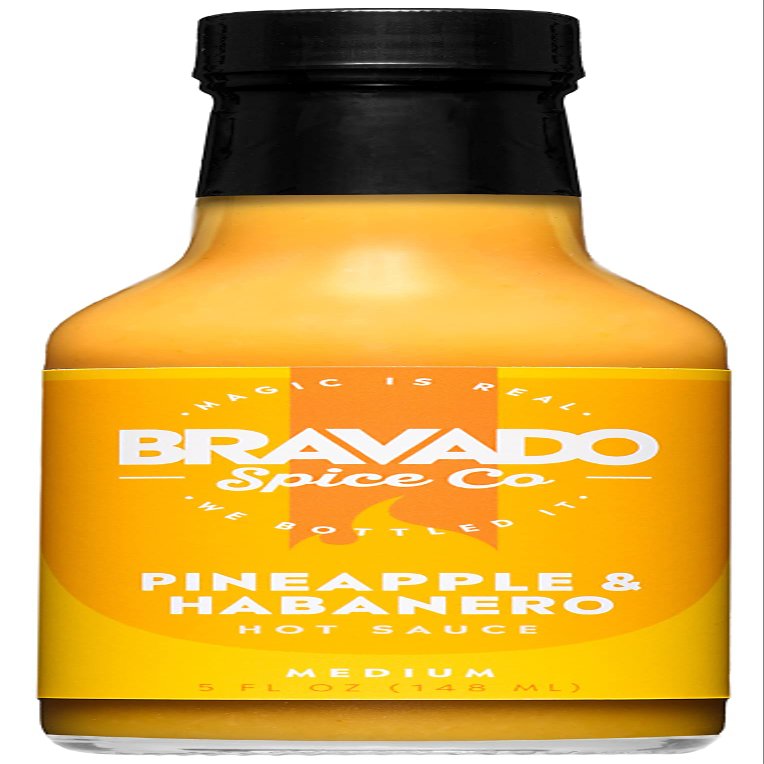 Pineapple And Habanero Hot Sauce By Bravado Spice Gluten Free, Vegan, Low Carb, Paleo Hot Sauce All Natural 5 oz Hot Sauce Bottle Award Winning Gourmet Hot Sauce