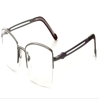 Calabria Vivid 306 Semi Rimless Designer Reading Glasses in Silver Amethyst+2.50