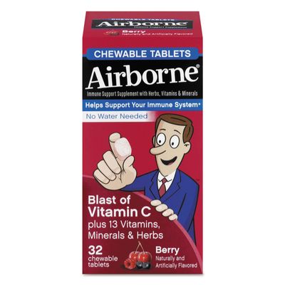 Airborne 20221 Immune Support Chewable Tablet, Berry, 32 Count