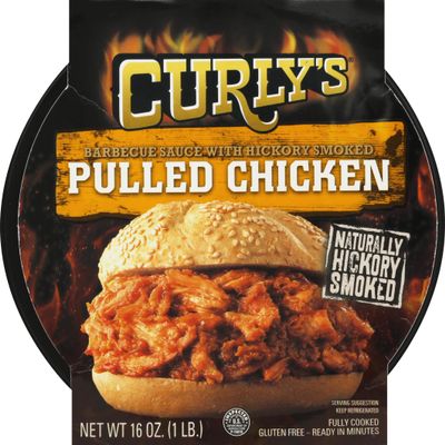 Curly's Naturally Hickory Smoked Pulled Chicken With Barbecue Sauce, 16 oz