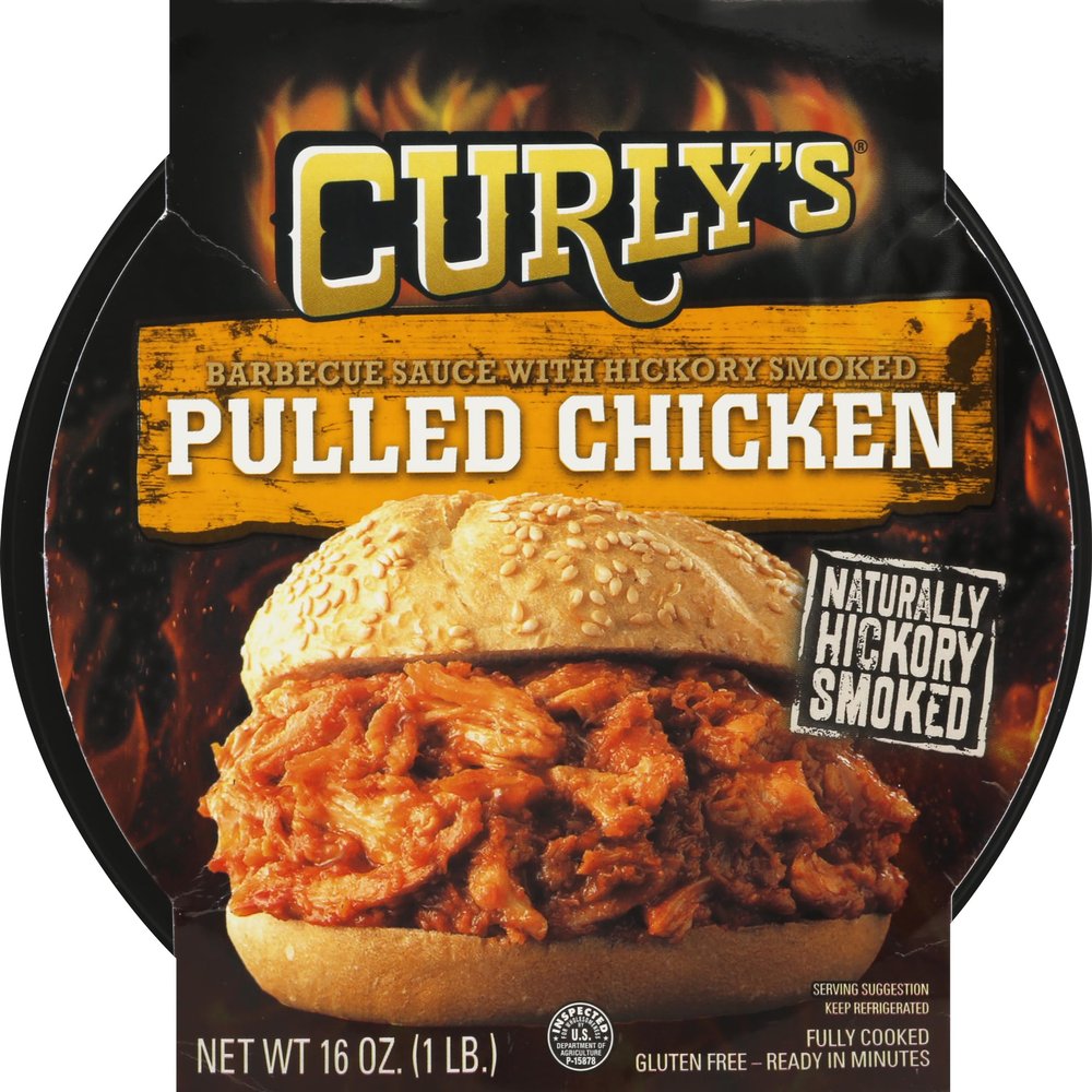 Curly's Naturally Hickory Smoked Pulled Chicken With Barbecue Sauce, 16 oz