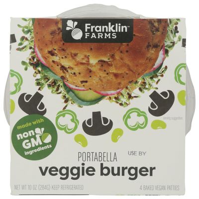 Veggiburger Meatless Patties 98% Fat Free Portabella - 4 ct Franklin Farms