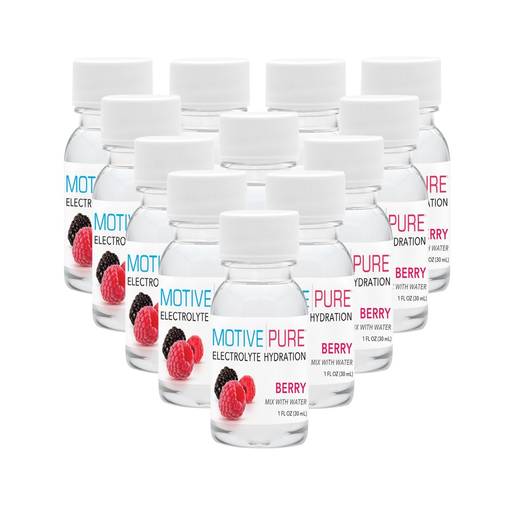 MOTIVE PURE Electrolyte Hydration, Berry, 1 oz Mini Bottle, 12-Pack