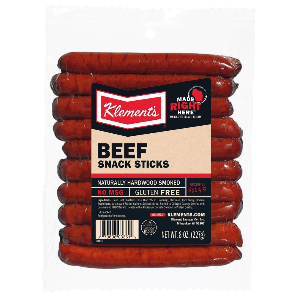 Klements Snack Sticks 8oz (Beef)