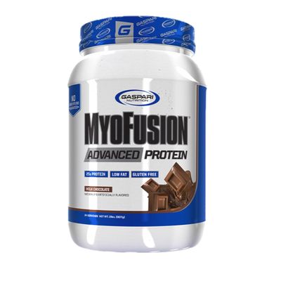 Gaspari Nutrition Myofusion Advanced Protein, Protein Blend with Whey Protein, Casein Protein and Isolate Protein, Low Fat and Gluten Free (2lbs, Chocolate)
