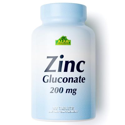 Zinc Gluconate 200 mg by Alfa Vitamins - Boost Immune System - Promote Healthy Skin - 100 Tablets