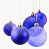 1/4 Sheet Cake - Blue Christmas Ornaments - Edible Cake or Cupcake Topper - D9593 view 1