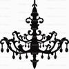 1/4 Sheet Cake - Chandelier - Edible Cake or Cupcake Topper - D9949 view 1