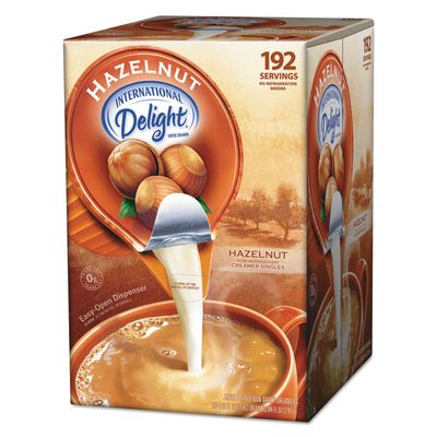 International Delight 827965 Liquid Non-Dairy Coffee Creamer, Hazelnut, 0.4375 oz Cups, 192 Cups/CT