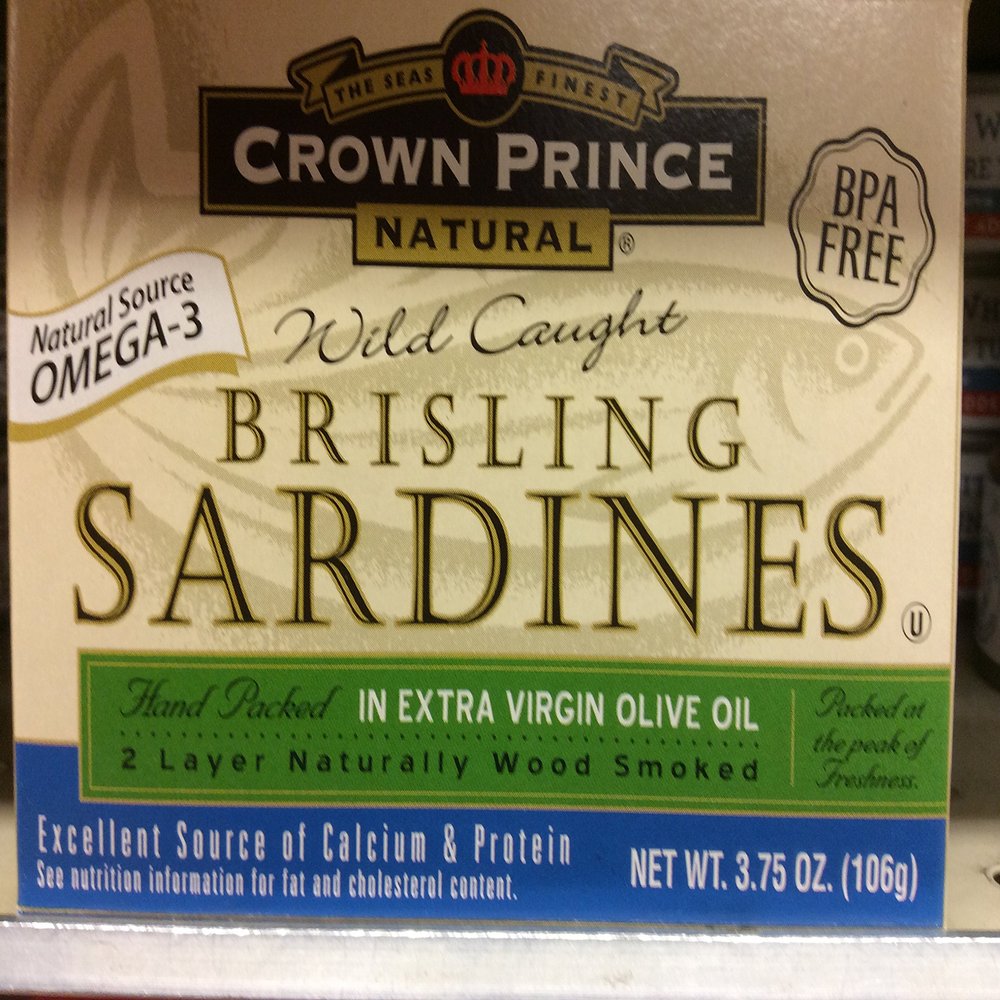 Crown Prince Natural Wild Caught Brisling Sardines in Extra Virgin Olive Oil (Pack of 3)