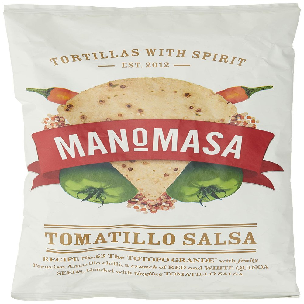 MANOMASA Tomatillo Salsa Tortilla Chips, 160 GR