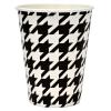 Black and White Check Party Cups (Hot/Cold, 12 oz., Paper, 8 Pack) Alabama Houndstooth Party Collection by Havercamp view 1