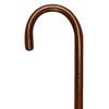 PCP Solid Ash Wood Cane, Round Handle, Crook Style, Walking Aid with Slip Resistant Rubber Grips, Mahogany view 1