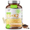 Purity Labs Vitamin D3 K2 10000 IU, (250mcg) D3 + 200mcg K2 MK7 - Immune Support Supplement Enhanced with Bioperine - Supplements for Daily Defense, Bone, Muscle & Skin Health - 120 Capsules view 1