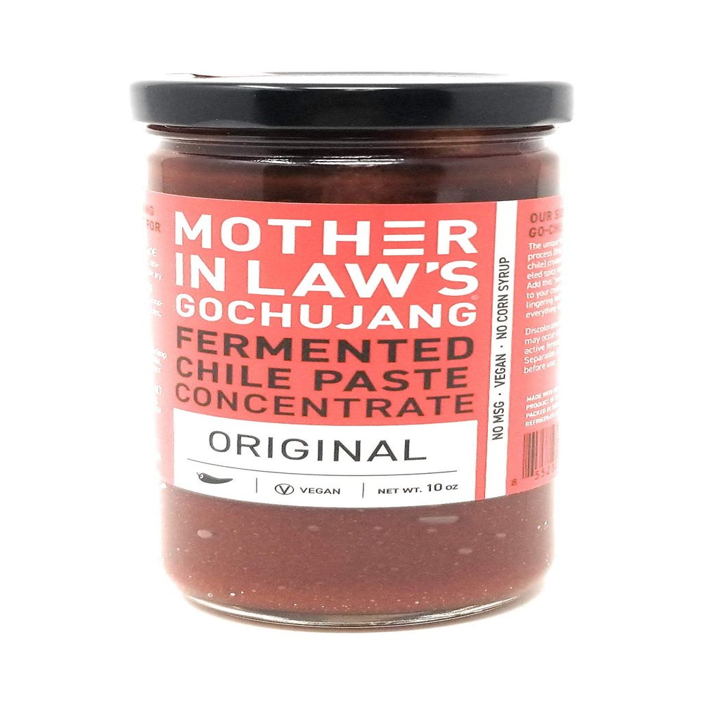 Mother-in-Laws Gochujang Fermented Chile Paste  Signature Korean Ingredient, Mild Heat, Savory and Umami Flavors, Vegan, No MSG, 10 ounce