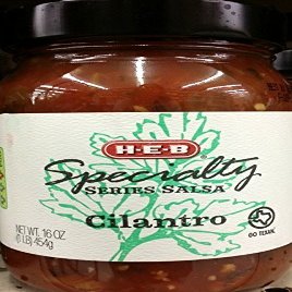 HEB Specialty Series Salsa 16oz Glass Jar (Pack of 4) Select Flavor Below (Cilantro - Mild)