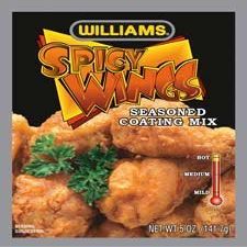 Williams Spicy Wings Hot Seasoned Coating Mix, 5 ounces each (Pack of 6)