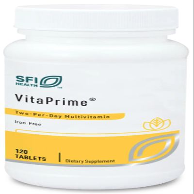 SFI Health VitaPrime - Iron Free Multivitamin for Women & Men - Promote Immune Function & Support Nutritional Gaps - Two-Per-Day Multivitamin with Methyl Folate & B12 (120 Tablets)