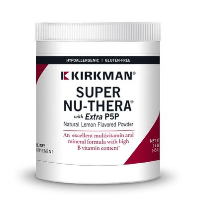 Kirkman Super Nu-Thera with 25 mg P-5-P Powder - New, Improved Formula! | 454 gm/16 oz | Multi Vitamin