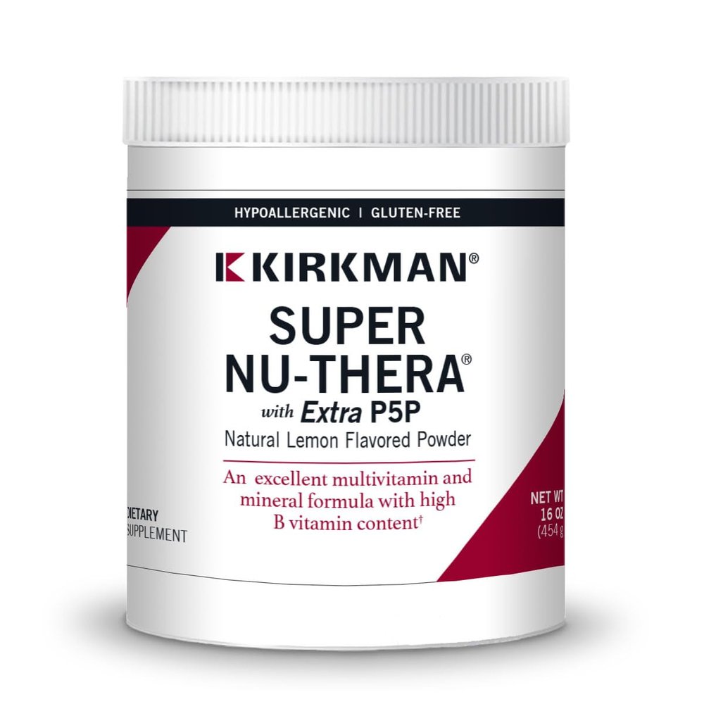 Kirkman Super Nu-Thera with 25 mg P-5-P Powder - New, Improved Formula! | 454 gm/16 oz | Multi Vitamin