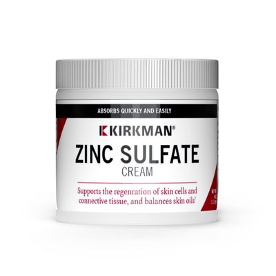 Kirkman - Zinc Sulfate Topical Cream - 4 fl oz - Fast Absorption - 10% Zinc Sulfate - Hypoallergenic