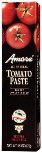 Amore Tomato Paste, 4.5oz (127g) Double Concentrated Tube by Amore [Foods]