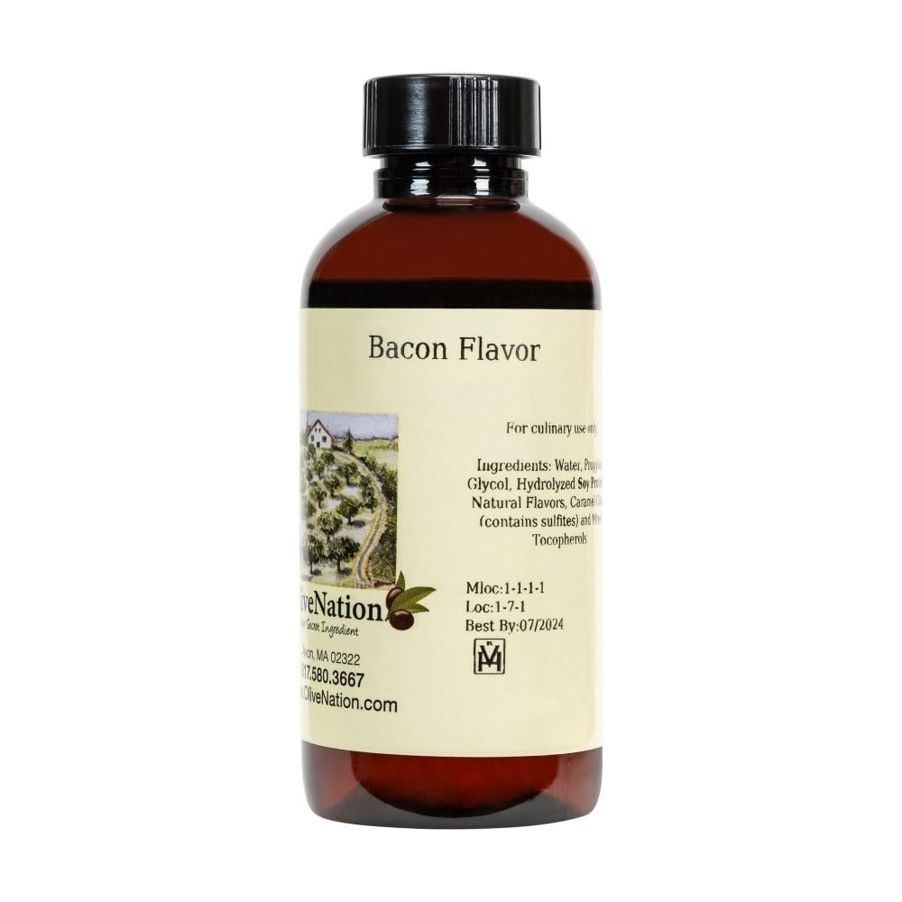 Liquid Bacon Flavor - Water Soluble Natural Flavoring for Baking - Beverages - Brewing - Gluten Free - Kosher - 16 ounces
