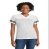 SPORT-TEK Women's PosiCharge Replica Jersey | Athletic Workout Clothing for Spring & Summer, Trendy Ladies Gym Fashion White/Black view 1