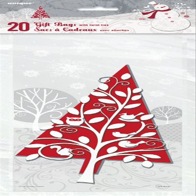 Frosted Holiday Cellophane Bags, 20ct