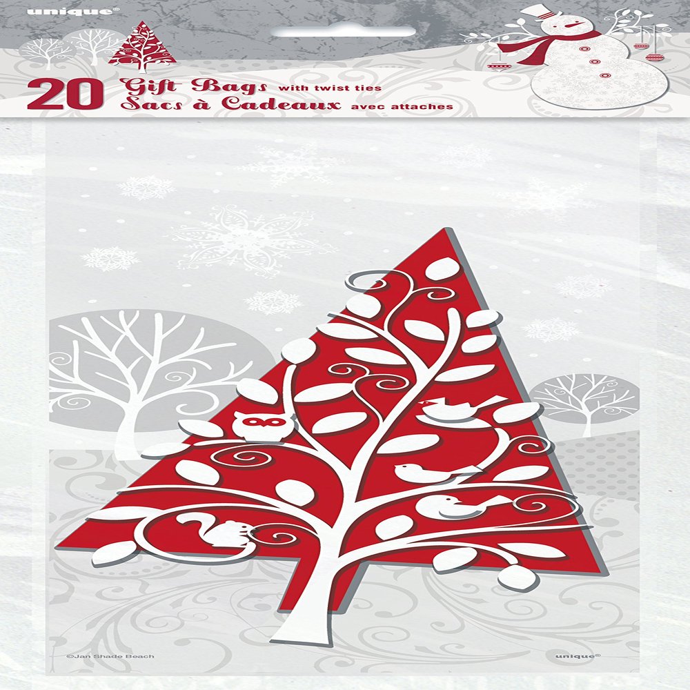 Frosted Holiday Cellophane Bags, 20ct