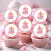 1st Birthday Girl Cake Decorations, Pink Edible Cupcake Toppers, Happy Birthday Cake Toppers, Girls Cupcake Decorations, 24 x 1.5 Inch / 4cm Wafer Card Discs UNCUT view 3