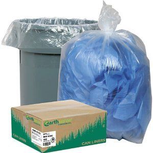 Earthsense Recycled Star Bottom Trash Bags 40-45 gal Clear 100ct WBI RNW4615C