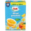 Dole Diced Peaches in 100% Juice - Dole Fruit Bowls Snacks - 4 oz Fruit Bowls - 12 Pack view 1