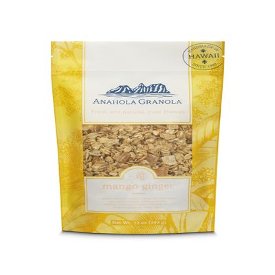 Anahola Granola Mango Ginger 12 oz Granola - Healthy Hawaiian Granola - Ancient Grains With No Sugar Added - Handmade Since 1986 - Good For You While Still Tasting Great (12 oz)