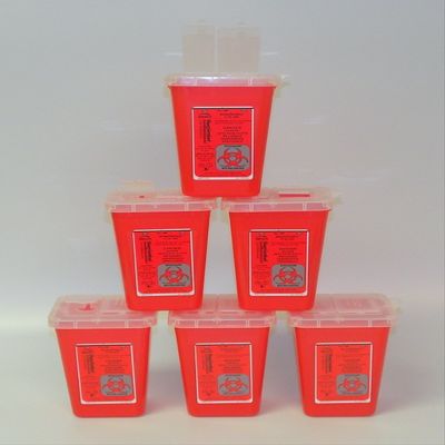 Bemis 100-030 Sentinel 1 Quart Sharps Containers Small Red (6 Pack)
