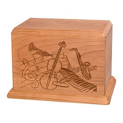 Wood Cremation Urn - Natural Cherry Music