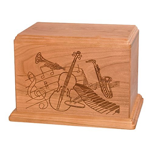 Wood Cremation Urn - Natural Cherry Music