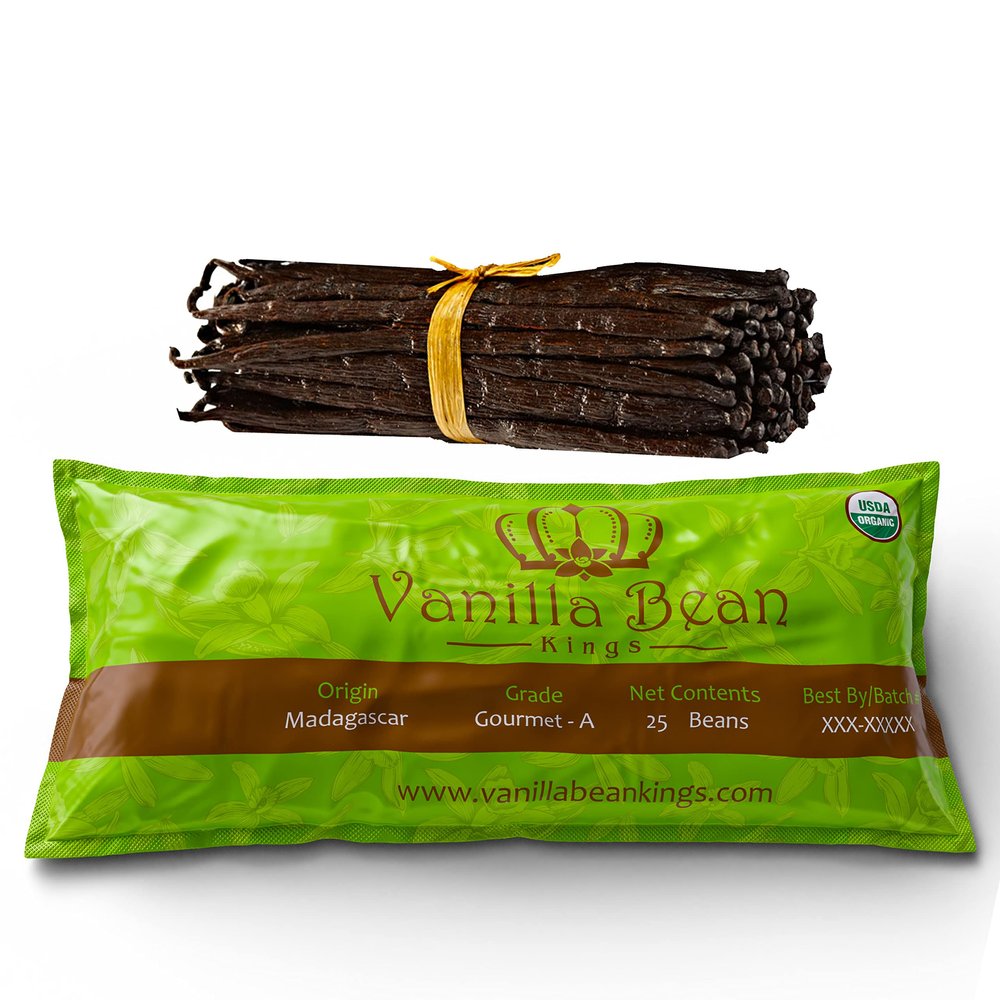 25 Organic Madagascar Whole Grade A Vanilla Pods for Vanilla Extract and Baking