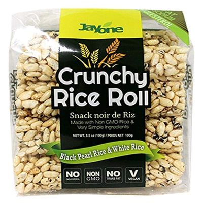 Jayone Crunchy Rice Rolls, Black Pearl/White Rice, 3.5 Ounce (Pack of 6)
