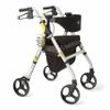 Medline Premium Empower Rollator Walker with Seat, Folding Rolling Walker with 8-inch Wheels, Silver view 1