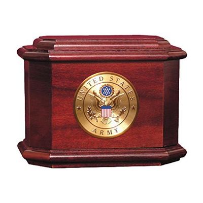 Wood Cremation Urn - Rosewood Diplomat Military (Army)