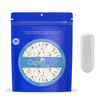 Capsuline Colored Size 0 Empty Gelatin Capsules White/White 50000 Count |Manufactured in North & South America|Kosher & Halal Certified |Gluten Free