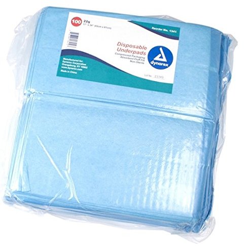 MCK13413100 - Dynarex Underpad Chux 17 X 24 Inch Disposable Fluff / Polymer Heavy Absorbency