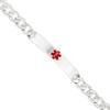 Sterling Silver Polished Medical Curb Link ID Bracelet view 1