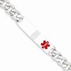 Sterling Silver Polished Medical Curb Link ID Bracelet view 1