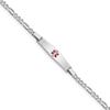 Sterling Silver Rhodium-Plated Medical ID Figaro Link Bracelet view 1