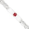 Sterling Silver Polished Medical Anchor Link ID Bracelet view 1