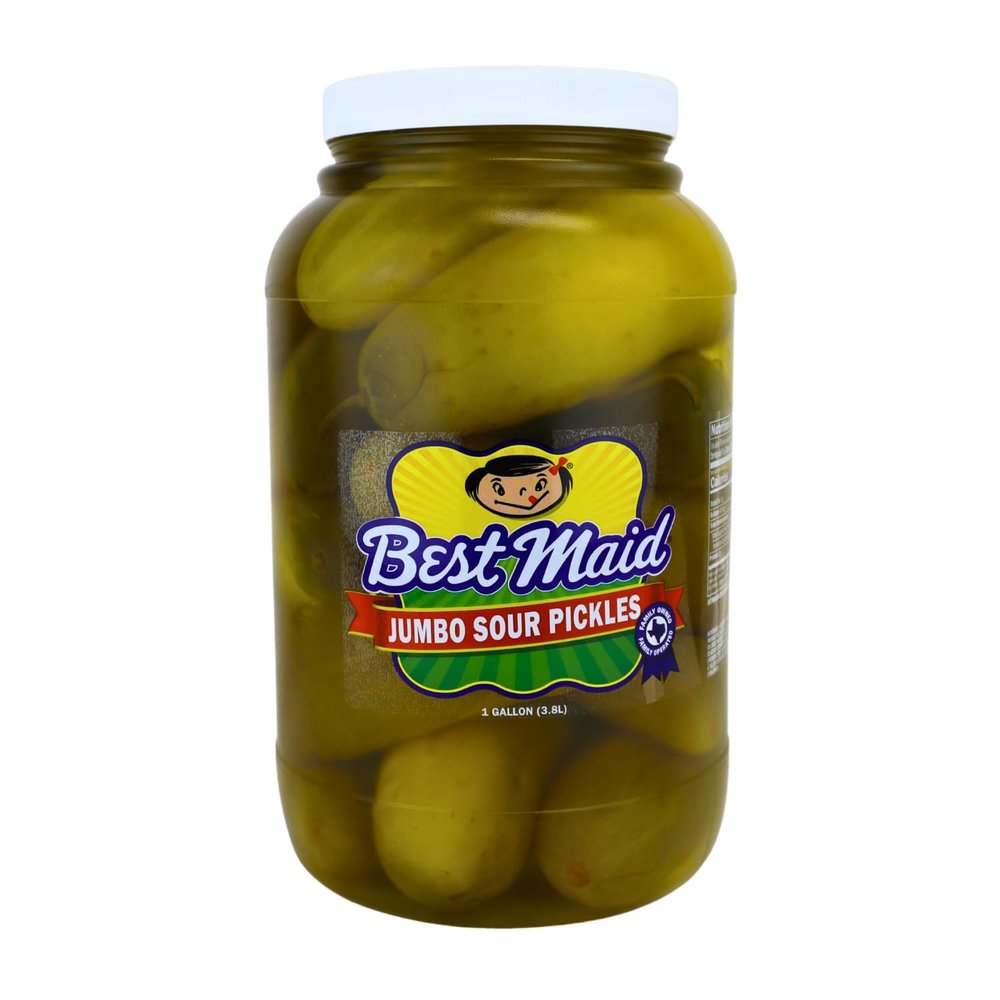 Best Maid Sour Pickles 1 Gallon Jar (1216 Count) Classic Texas-Style Whole Sour Pickles, Crisp & Tangy Flavor 1 Pack