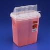 Covidien 78962800 Multi-Purpose Sharps Container 12-3/4 H X 7-1/4 D X 10-1/2 W Inch 2 Gallon Red Base Clear Lid Horizontal Entry Lid 89651 Box of 20 view 1